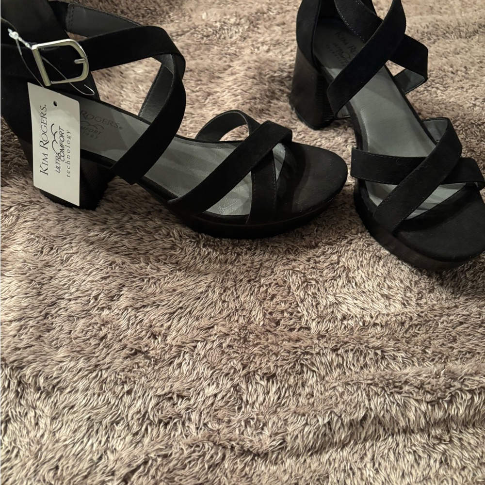 Kim Rogers Black Strappy Heels